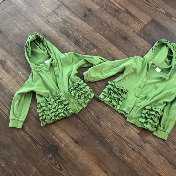 Two adorable olive green ruffle jackets - Picture 6 of 8